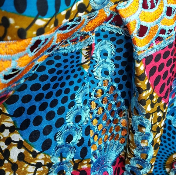 Embroidered African Prints Dress - Picture 8 of 8